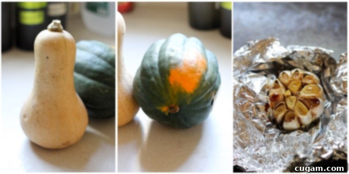 Process shots of making squash gratin