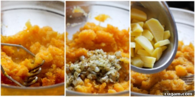 Process of making squash gratin