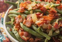 Smoked Bacon Green Beans with Caramelized Onion